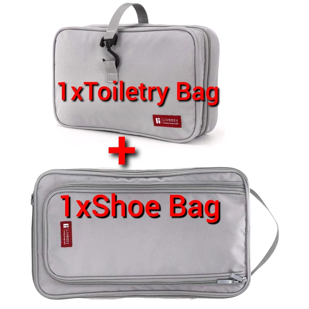 New Toiletry Bag+Shoe Bag Organizer Set